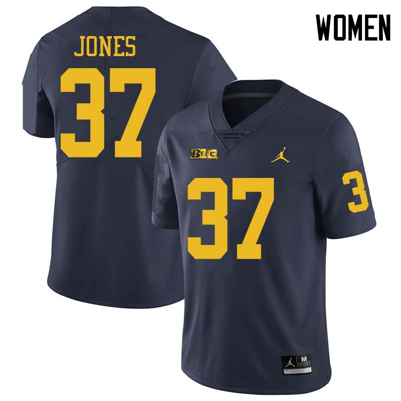 Jordan Brand Women #37 Bradford Jones Michigan Wolverines College Football Jerseys Sale-Navy